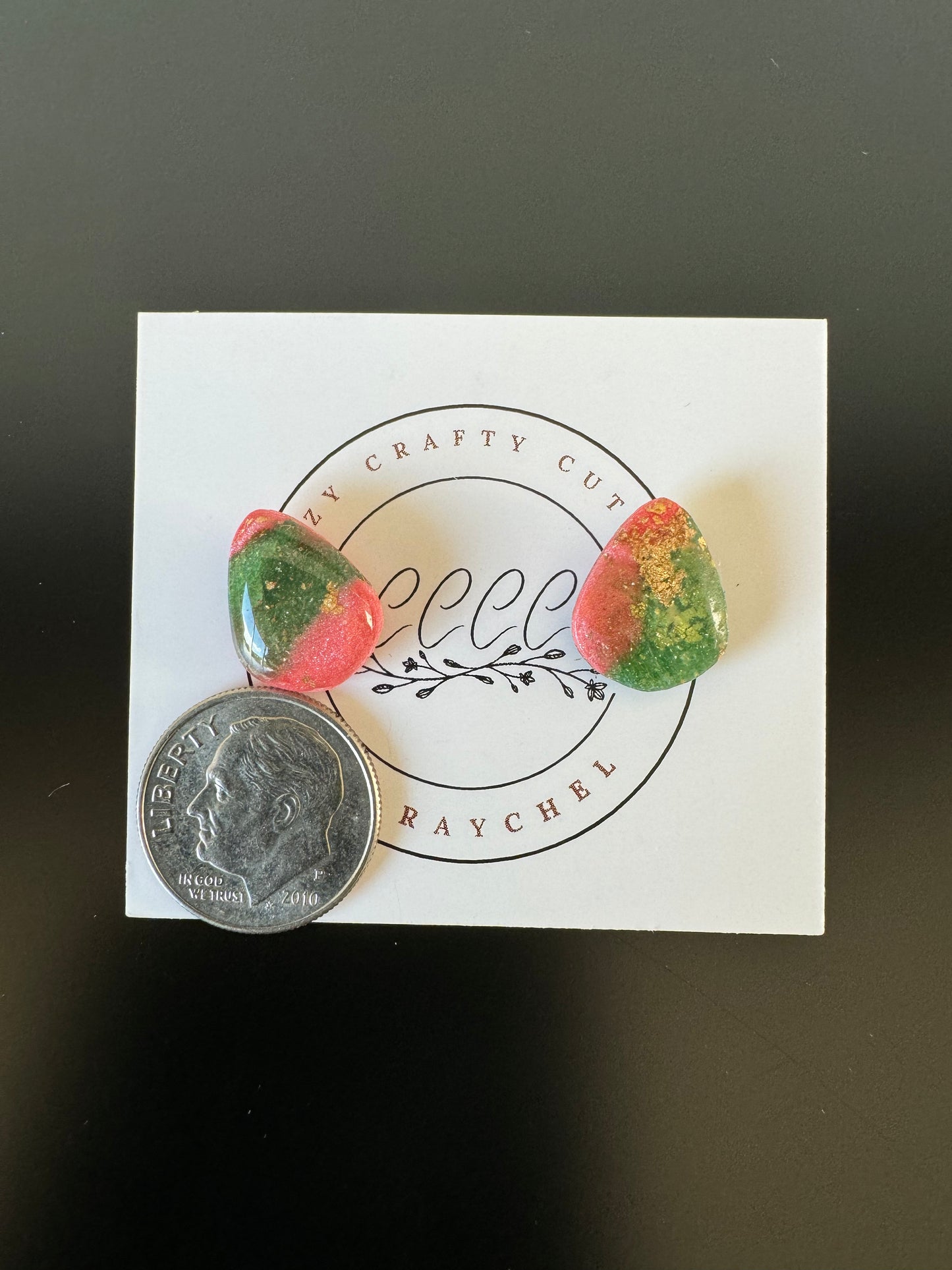 Watermelon Teardrop Studs-Small