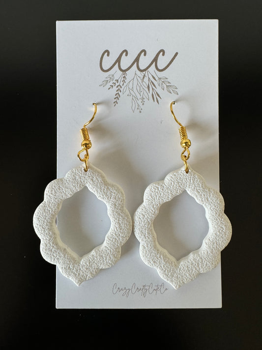 White Frame Dangle-Gold Hook