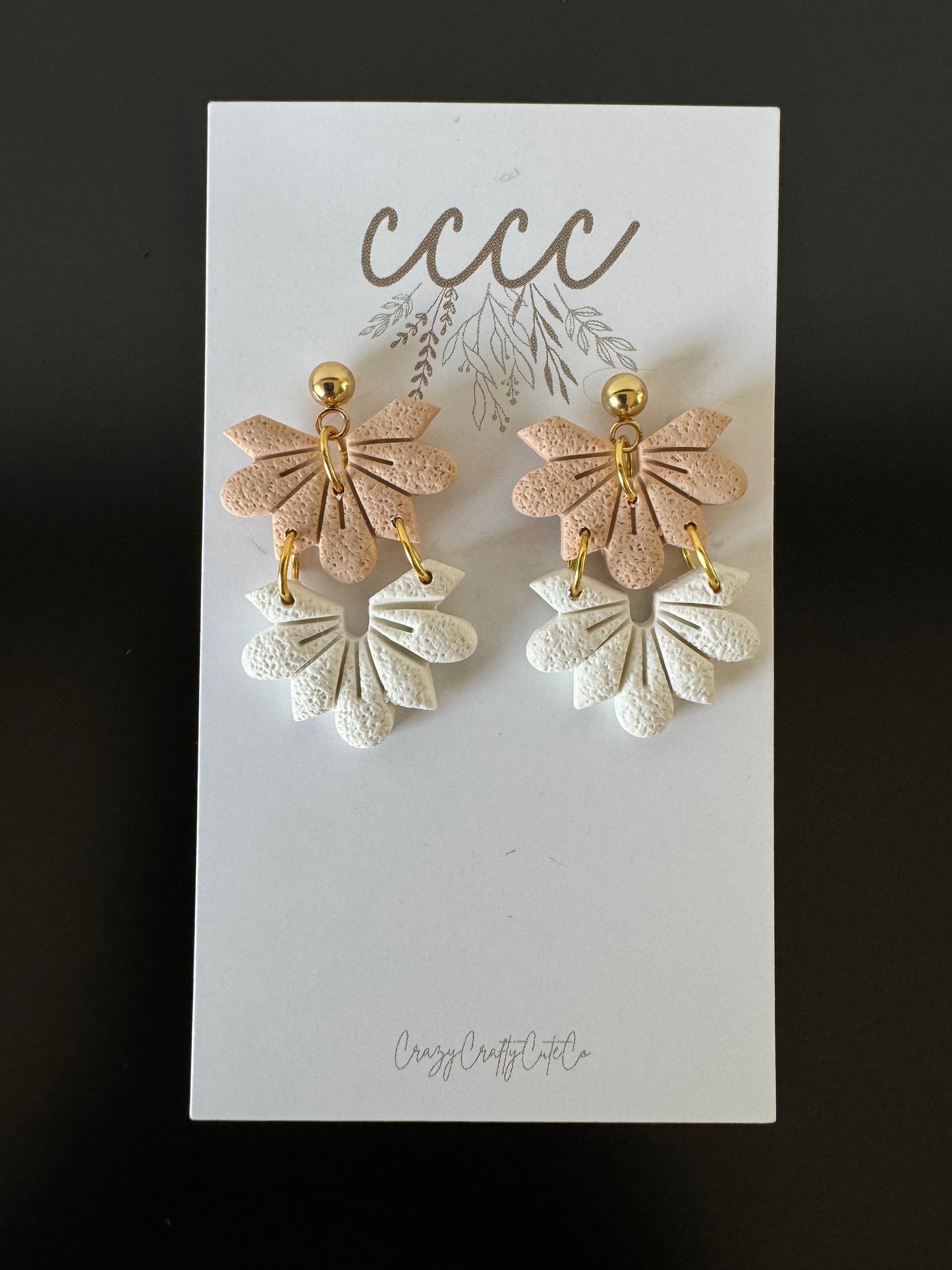 Beige & White Double Dangle