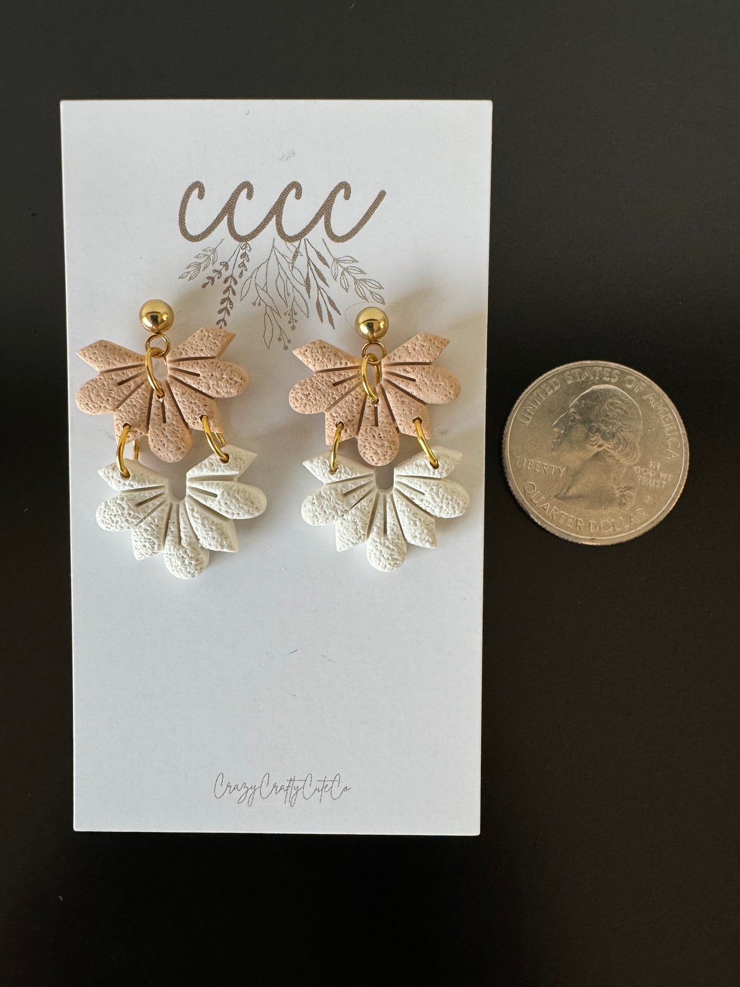 Beige & White Double Dangle