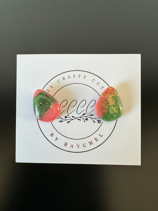 Watermelon Teardrop Studs-Small